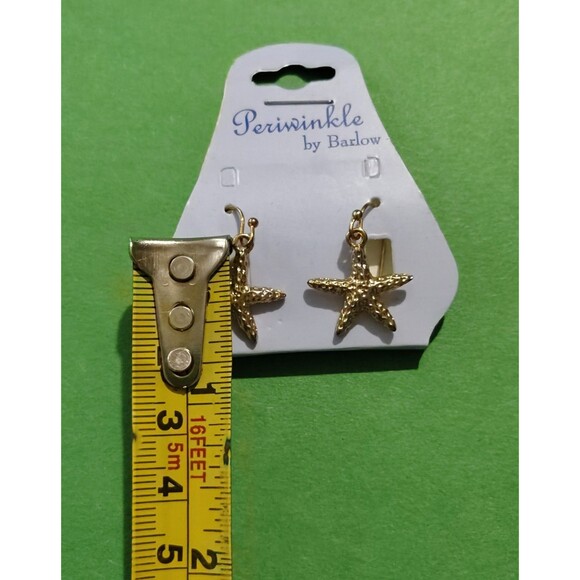 Periwinkle by Barlow Starfish Earrings Gold Tone Dangle Pierced Beach Ocean Gift - Picture 3 of 12